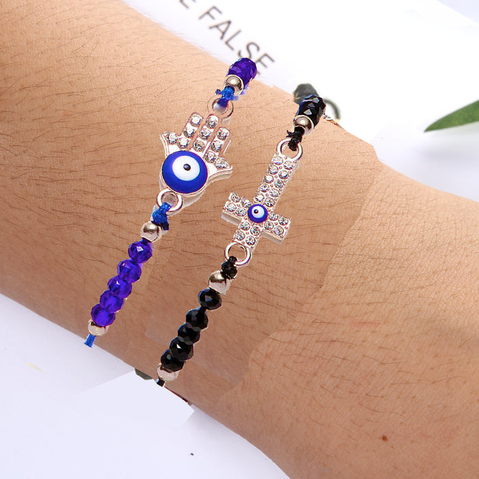 Wholesale Fashion Simple Woven Hand Beaded Crystal Bracelet JDC-BT-ZheQ030