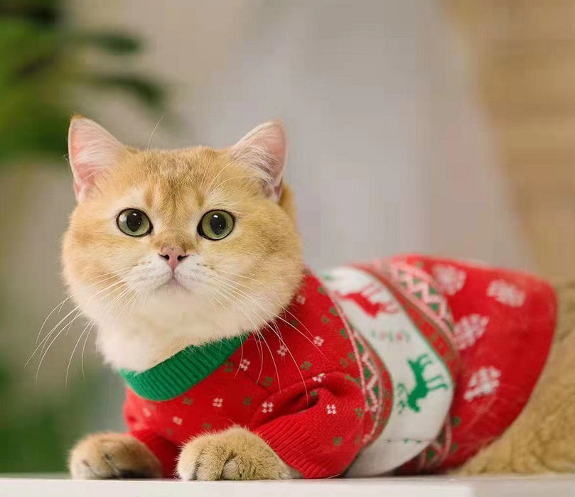 Wholesale Pet Dog Cat Christmas Sweater Elk Knit Jacket JDC-PC-Tengy006