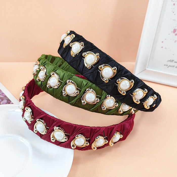 Wholesale cloth French pearl headband hand-wound JDC-HD-O123