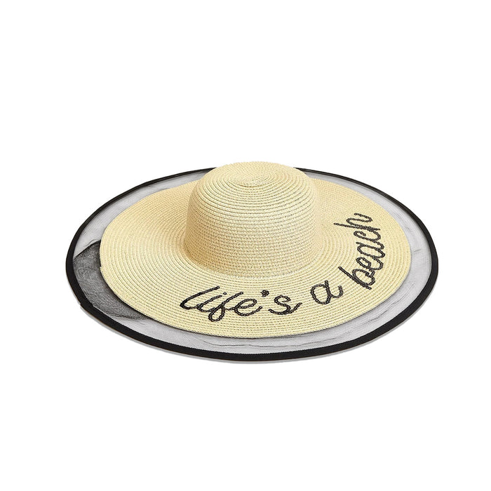 Wholesale Lace Trim Beach Straw Hat JDC-FH-TangQ001