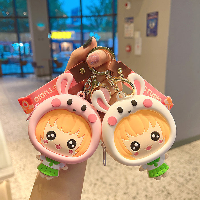 Jewelry WholesaleWholesale Cartoon Silicone Coin Purse Keychain JDC-KC-JCai013 Keychains 聚彩 %variant_option1% %variant_option2% %variant_option3%  Factory Price JoyasDeChina Joyas De China