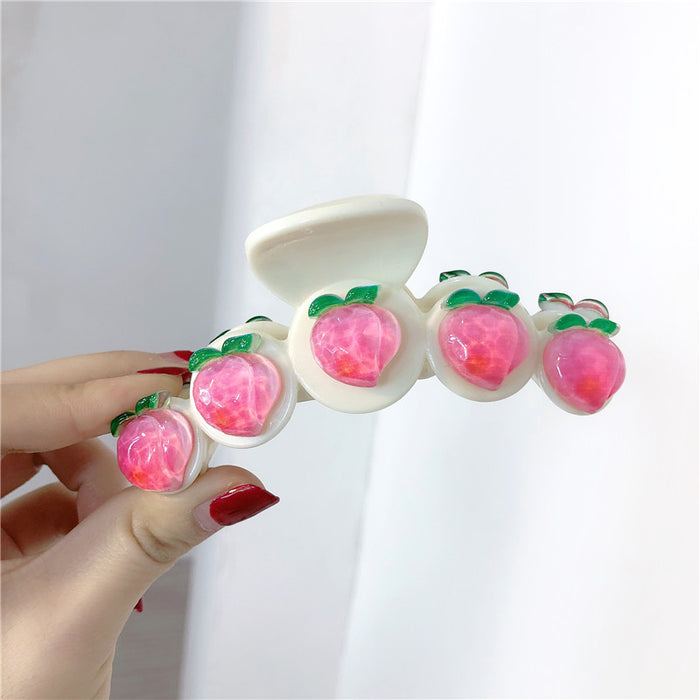 Jewelry WholesaleWholesale Peach Flower Resin Hair Clip JDC-HC-Jiax009 Hair Clips 佳芯 %variant_option1% %variant_option2% %variant_option3%  Factory Price JoyasDeChina Joyas De China