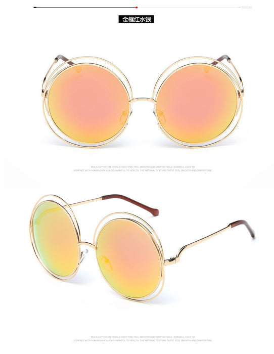 Wholesale wild fox large frame sunglasses round frame real film flat mirror JDC-SG-JunL001