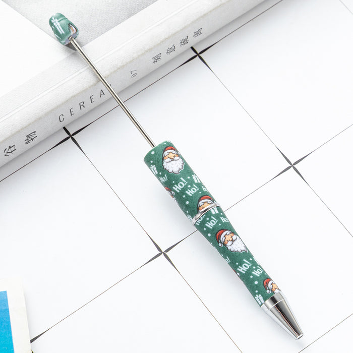 Wholesale DIY Beadable Pens Cow Print Leopard Print Christmas Plastic Pen DIY for Beaded JDC-PN-HuaH006