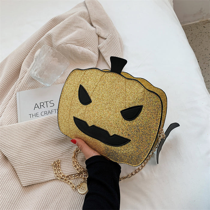 Wholesale Shoulder Bag Polyester Halloween Sequined Little Devil Chain Bag MOQ≥2 JDC-SD-Chufeng002