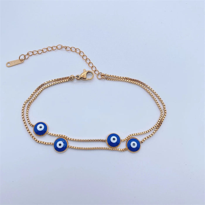 Wholesale Bracelet Titanium Steel Blue Eyes Simple Double Layer JDC-BT-DingP010