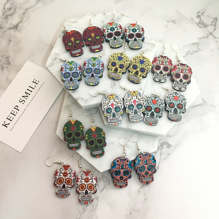 Wholesale Acrylic Skull Drop Earrings JDC-ES-Yiy001