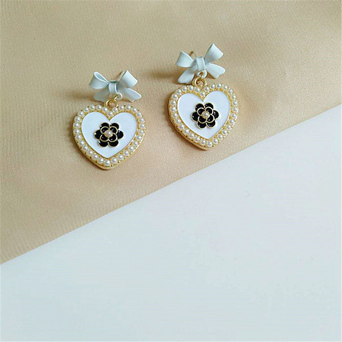 Wholesale Earrings Alloy Bows Love Pearls Flowers JDC-ES-AiMei015