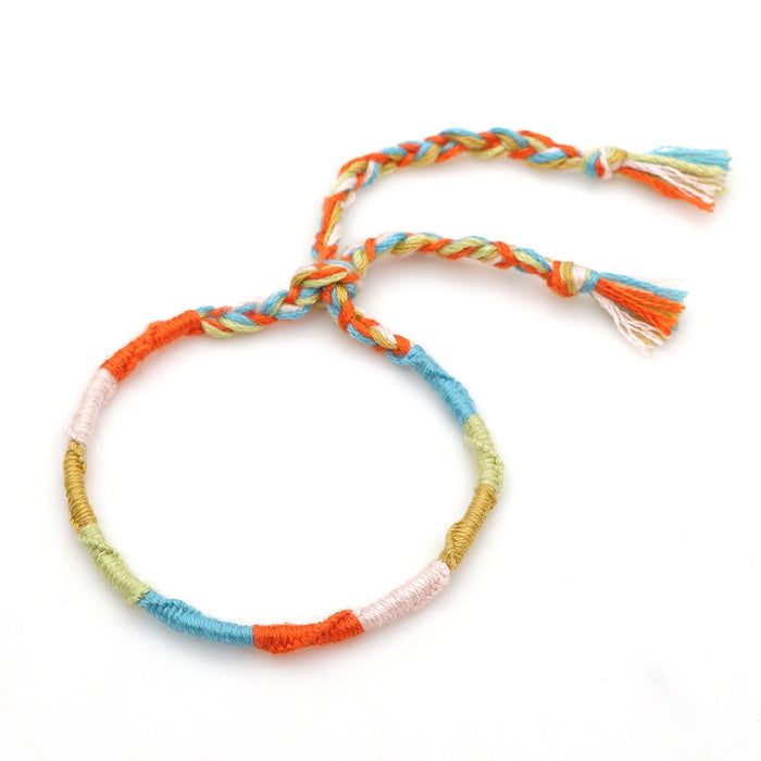 Wholesale Original Linen Cotton Woven Bracelet Boho Color Ethnic Style JDC-BT-HeY020