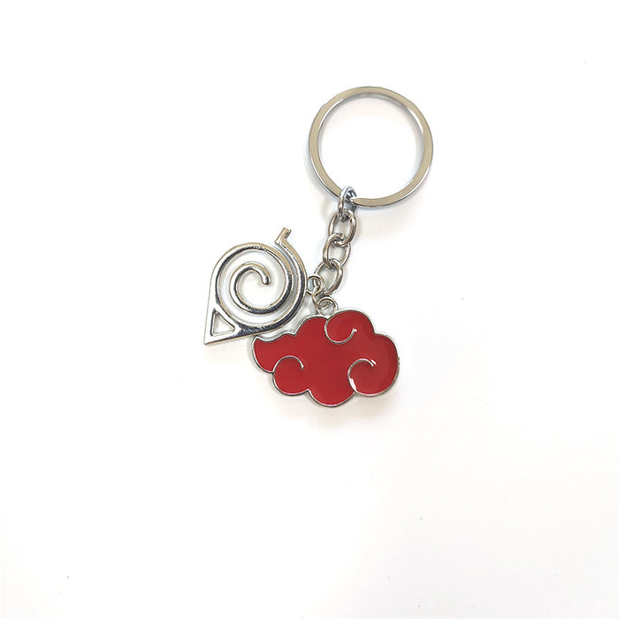 Wholesale Keychains For Backpacks Keychain Xiao Tissue Red Cloud Pendant Konoha Logo Alloy Pendant (M) MOQ≥2 JDC-KC-ZhenL001