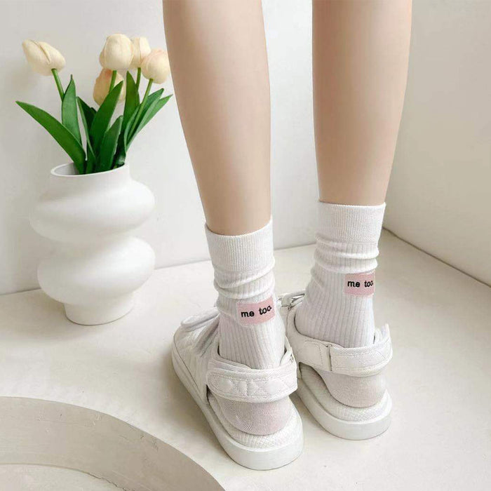 Wholesale Sock 100% Cotton Breathable Sweat Absorbing Black and White Medium Tube MOQ≥3 JDC-SK-AiM001