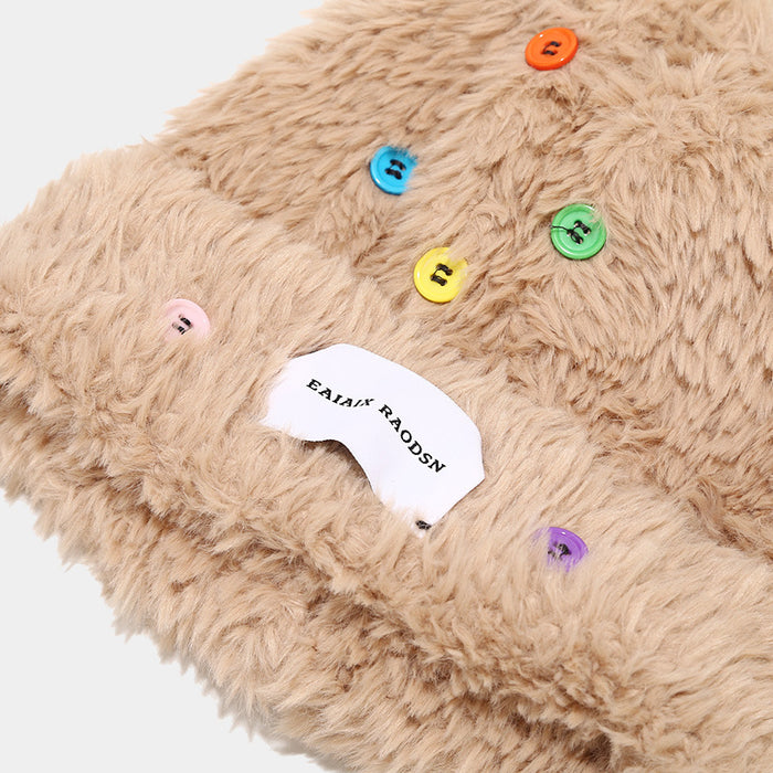 Wholesale Hat Acrylic Plush Color Button MOQ≥2 JDC-FH-LvYi042