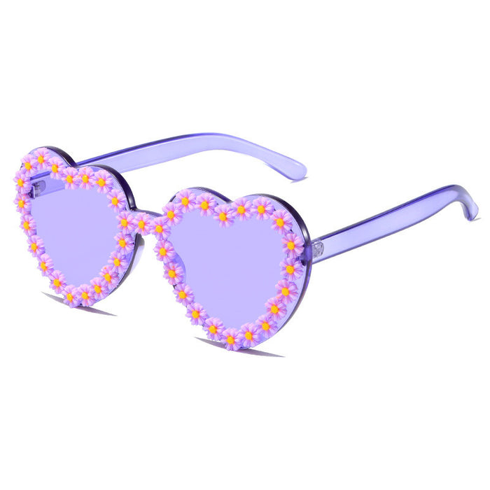 Wholesale Youth Shaped HD Sunglasses Heart Shaped Sunglasses Creation JDC-SG-HongW007