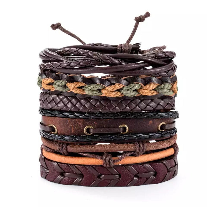 Wholesale Four Piece Card Lucky Bark Bracelet Multilayer Set Tree of Life MOQ≥3 JDC-BT-BaB012