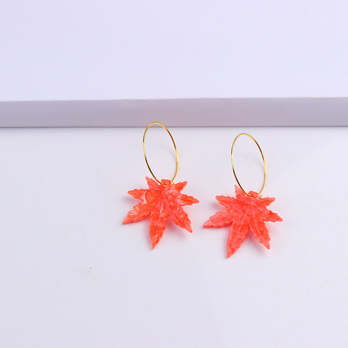 Wholesale Acrylic Leaves Flower Earrings MOQ≥2 JDC-ES-DUAI013