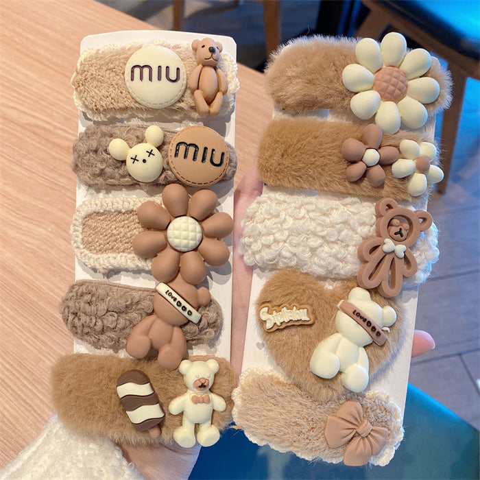 Wholesale hairpin plush milk coffee children JDC-HC-XYuan004