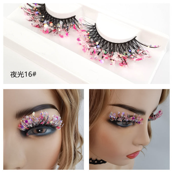 Wholesale 3D Luminous Synthetic Fiber False Eyelashes Glow  MOQ≥3 JDC-EY-ZXin001