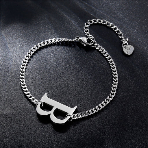 Jewelry WholesaleWholesale titanium steel letter B bracelet JDC-BT-Mingm004 Bracelet 敏萌 %variant_option1% %variant_option2% %variant_option3%  Factory Price JoyasDeChina Joyas De China