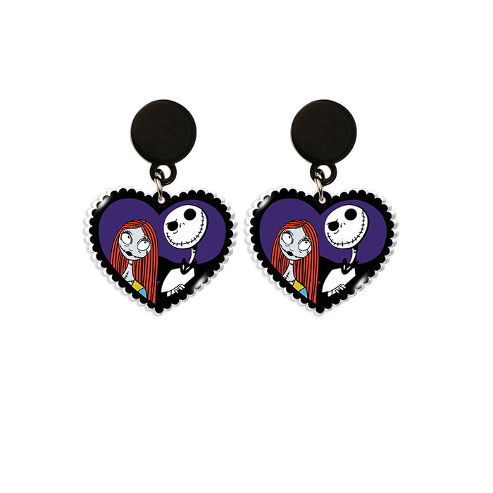 Wholesale Earrings Resin Halloween Fright Print Earrings (M) MOQ≥5 JDC-ES-XiangL028