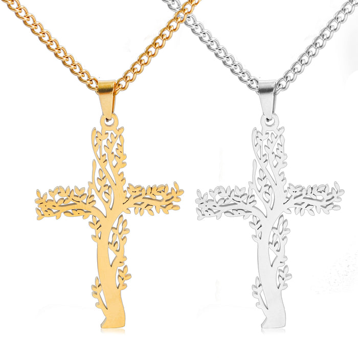 Wholesale stainless steel cross pendant men hip hop trendy brand JDC-NE-DY004