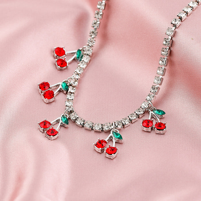 Jewelry WholesaleWholesale Rhinestone Cherry Alloy Necklace JDC-NE-YiD015 Necklaces 宜达 %variant_option1% %variant_option2% %variant_option3%  Factory Price JoyasDeChina Joyas De China