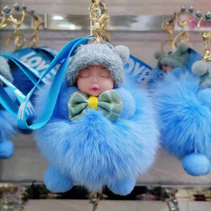 Wholesale Hairball Sleeping Doll Plush Keychain MOQ≥2 JDC-KC-HGuan001