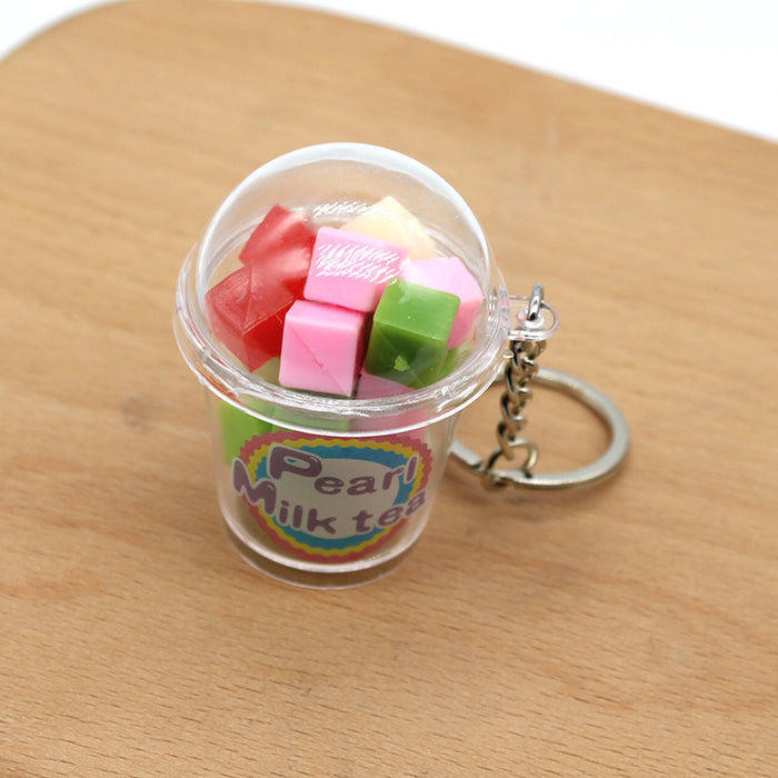 Wholesale New Simulation Food Play Shake Accessories Cup Keychain MOQ≥2 JDC-KC-TTXS001