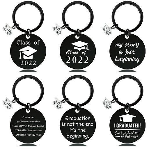 Jewelry WholesaleWholesale Graduation Season Gift Stainless Steel Round Metal Keychain JDC-KC-GangGu017 Keychains 钢古 %variant_option1% %variant_option2% %variant_option3%  Factory Price JoyasDeChina Joyas De China