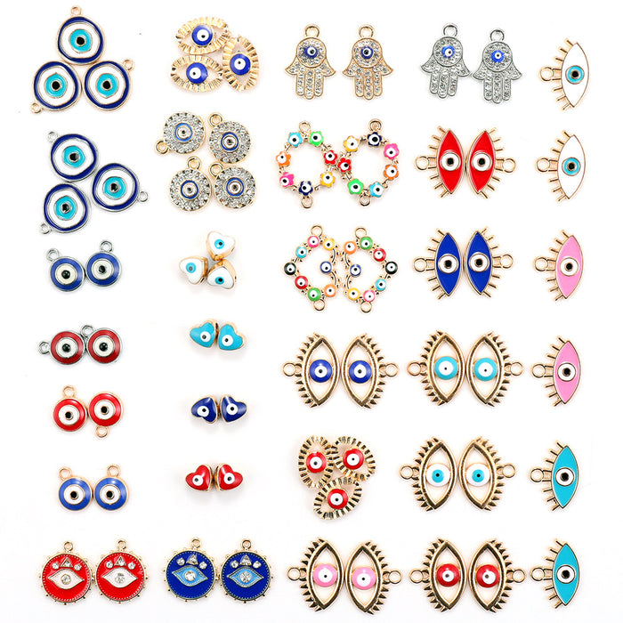 Wholesale creative colorful eye alloy pendant diy handmade jewelry beaded 10PCS JDC-DIY-Jingy006