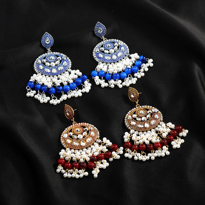 Jewelry WholesaleWholesale Ethnic Earrings Boho Rice Beads Pearl Tassels JDC-ES-LY024 Earrings 乐钰 %variant_option1% %variant_option2% %variant_option3%  Factory Price JoyasDeChina Joyas De China