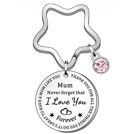 Jewelry WholesaleWholesale Stainless Steel Round Brand Mother's Day Keychain MOQ≥2 JDC-KC-HuH004 Keychains 胡贺 %variant_option1% %variant_option2% %variant_option3%  Factory Price JoyasDeChina Joyas De China