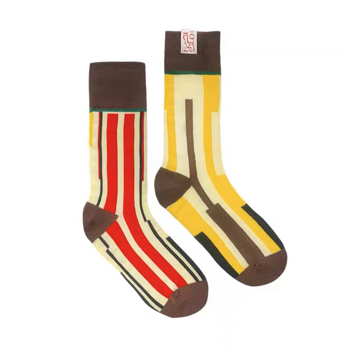 Wholesale socks color stitching personalized AB socks JDC-SK-HuiLi008