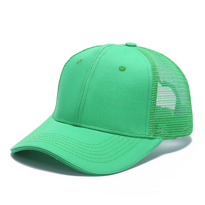 Wholesale Summer Solid Color Hat Cotton Six Piece Mesh Cap MOQ≥2 JDC-FH-TMa005