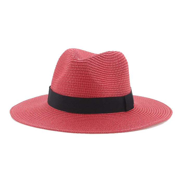 Jewelry WholesaleWholesale Black Belt Outdoor Beach Straw Hat JDC-FH-Guanchuan003 Fashionhat 冠川 %variant_option1% %variant_option2% %variant_option3%  Factory Price JoyasDeChina Joyas De China