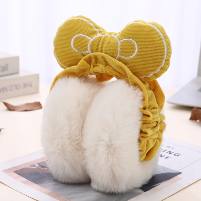 Wholesale Earmuff Plush Foldable Cute Warm Winter Bow MOQ≥3 JDC-EF-ChuD003