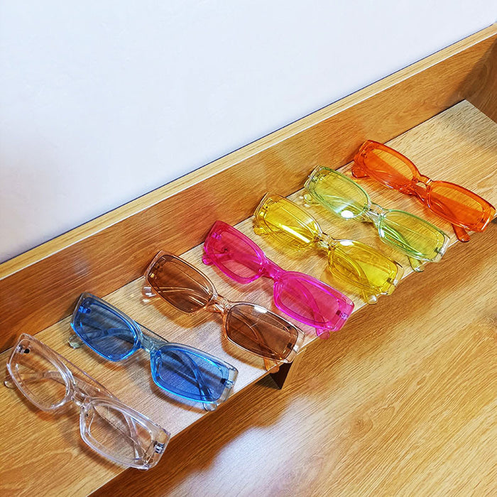 Wholesale Fruit Color Small Square Sunglasses Color Transparent MOQ≥2 JDC-SG-BoH001