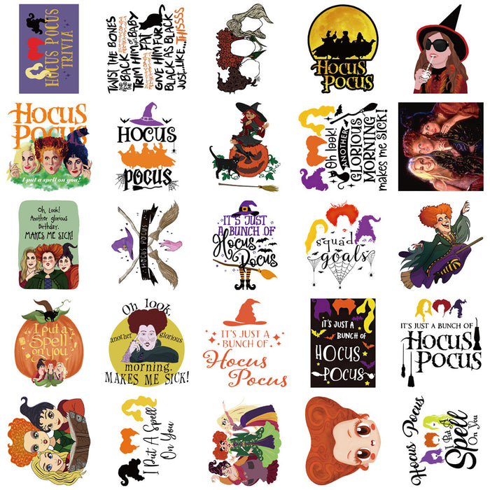 Wholesale Halloween Sticker Witch Doodle Waterproof Random 100 pcs JDC-DCN-LeT001