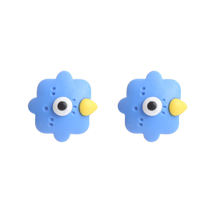 Wholesale Earrings Resin Cute Little Monster Puzzle JDC-ES-ChTeng010