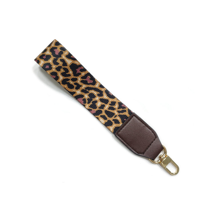 Jewelry WholesaleWholesale Leopard Nylon Leather Wrist Lanyard Keychain MOQ≥5 JDC-KC-HXY001 Keychains 宏鑫阳 %variant_option1% %variant_option2% %variant_option3%  Factory Price JoyasDeChina Joyas De China