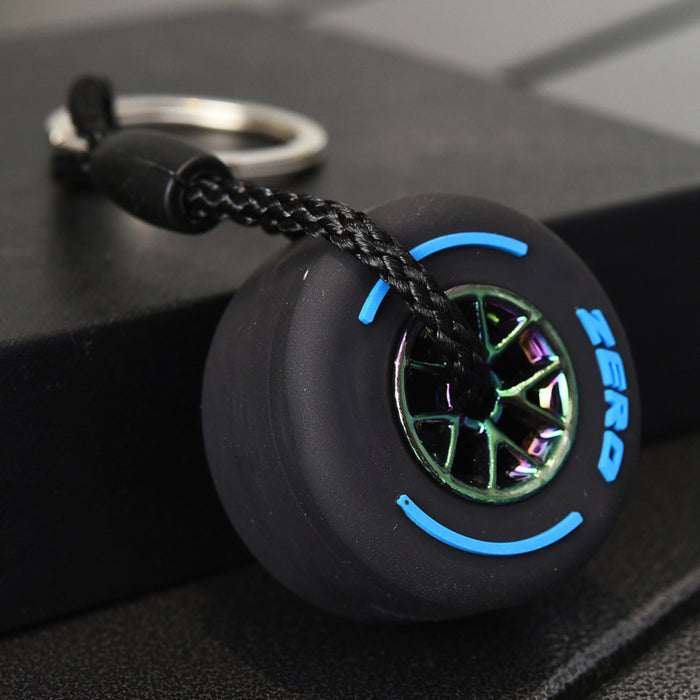 Jewelry WholesaleWholesale soft rubber small tire keychain with hub double-sided LOGO JDC-KC-Chongr005 Keychains 充睿 %variant_option1% %variant_option2% %variant_option3%  Factory Price JoyasDeChina Joyas De China