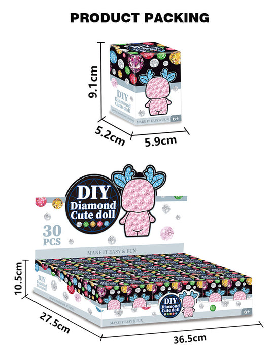 Wholesale diy stick drill fluid bear ornaments diamond toy vinyl doll JDC-FT-ZhuoJia019