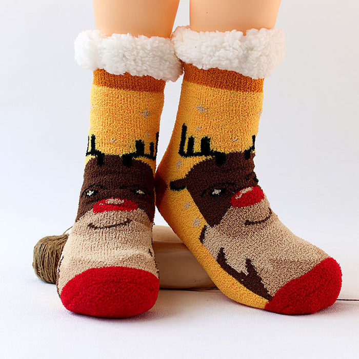 Wholesale socks cartoon christmas socks snowman stuffed animal MOQ≥3 JDC-SK-FNiu001