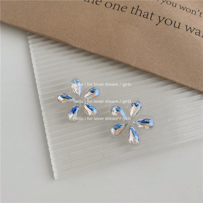 Wholesale acrylic rhinestone flower earrings JDC-ES-Lfm020