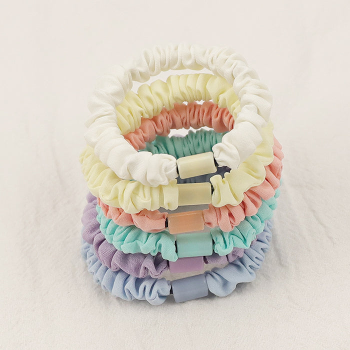 Wholesale Hair Scrunchies Cloth Cream Color Cute JDC-HS-ZanY001