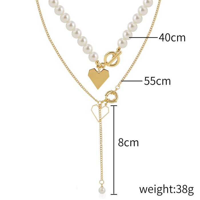 Jewelry WholesaleWholesale sweater chain love double layer necklace female choker JDC-NE-GSJY013 Necklaces 嘉溢 %variant_option1% %variant_option2% %variant_option3%  Factory Price JoyasDeChina Joyas De China