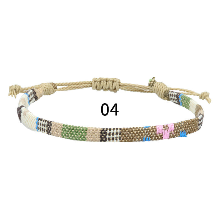 Jewelry WholesaleWholesale Nepalese wind wool linen woven fabric rainbow ankle bracelet JDC-AS-Yh001 Anklet 益烨 %variant_option1% %variant_option2% %variant_option3%  Factory Price JoyasDeChina Joyas De China