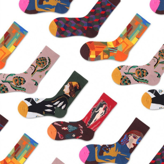 Wholesale literary women's socks Harajuku Hyuna ins jacquard street skateboard retro JDC-SK-HuiLi005