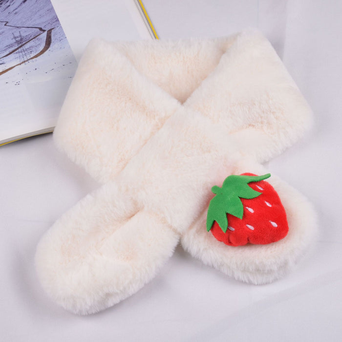 Wholesale Scarf Polyester Imitation Rabbit Hair Cute Cartoon Solid Color Children MOQ≥2 JDC-SF-RuX001