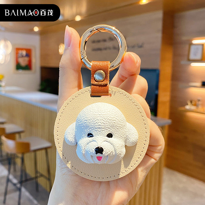 Jewelry WholesaleWholesale Cartoon Leather Teddy Hardware Keychain JDC-KC-BaiM002 Keychains 百茂 %variant_option1% %variant_option2% %variant_option3%  Factory Price JoyasDeChina Joyas De China