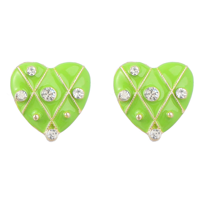 Wholesale alloy love dripping oil diamond earrings girl exquisite MOQ≥2 JDC-ES-jiul009